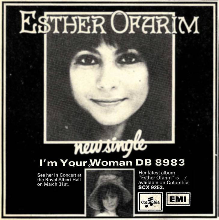 Esther Ofarim - advert for I'm your Woman single 1973